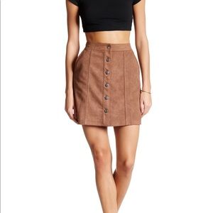 Beige suede button down skirt- never been worn!